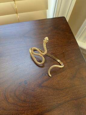 Vintage Gold Tone Snake Wrap Bracelet